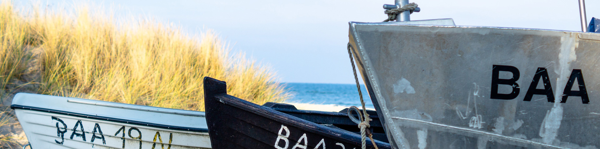 Fischerboote am Strand vor Dünengras und Meer – Compass Success Story