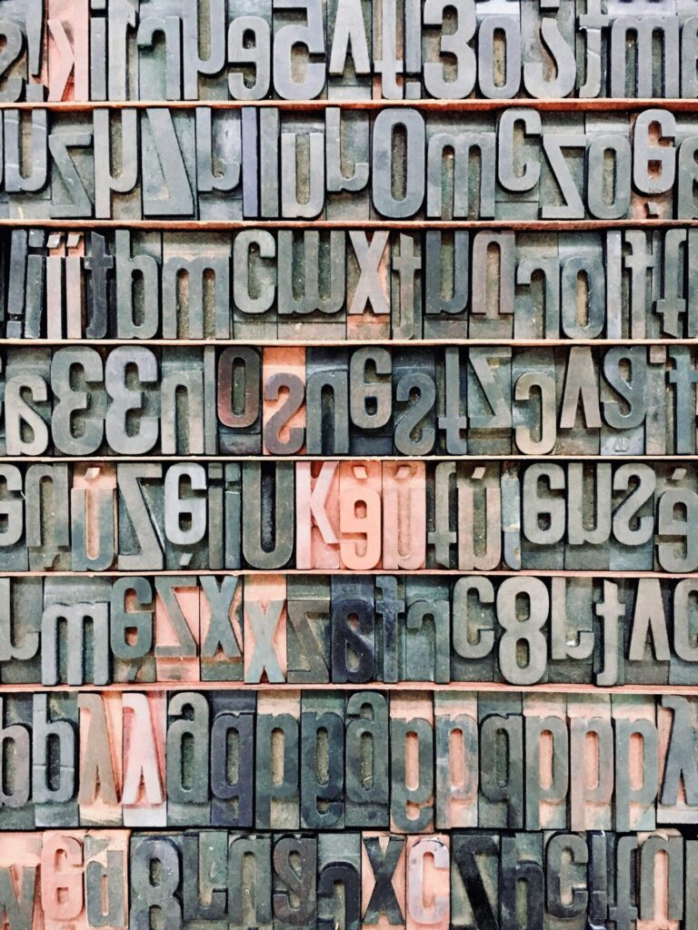 Symbol image of block letters for blog AI for text creation