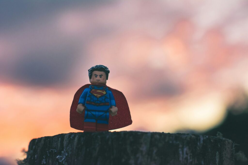 Photo of Superman as a Lego figure as a symbolic image for the blog article "PIM vs PLM"