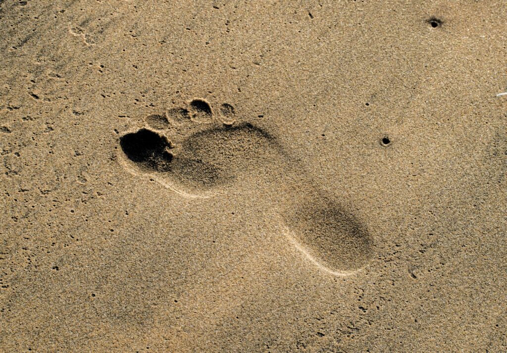 Fußabdruck im Sand für Blogartikel Marken und Markenrecht