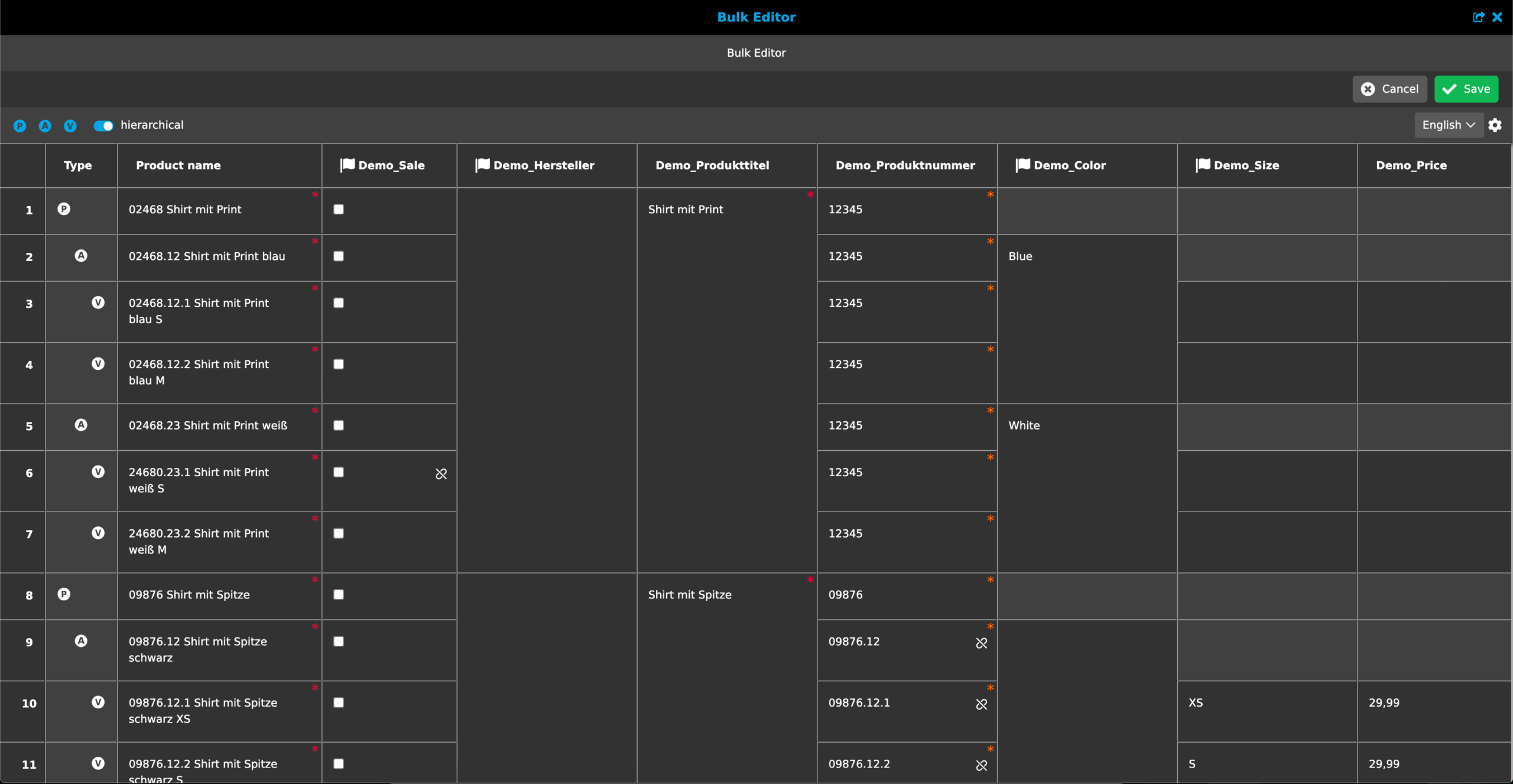 OMN PIM Bulk Editor – Produktdaten tabellarisch massenbearbeiten