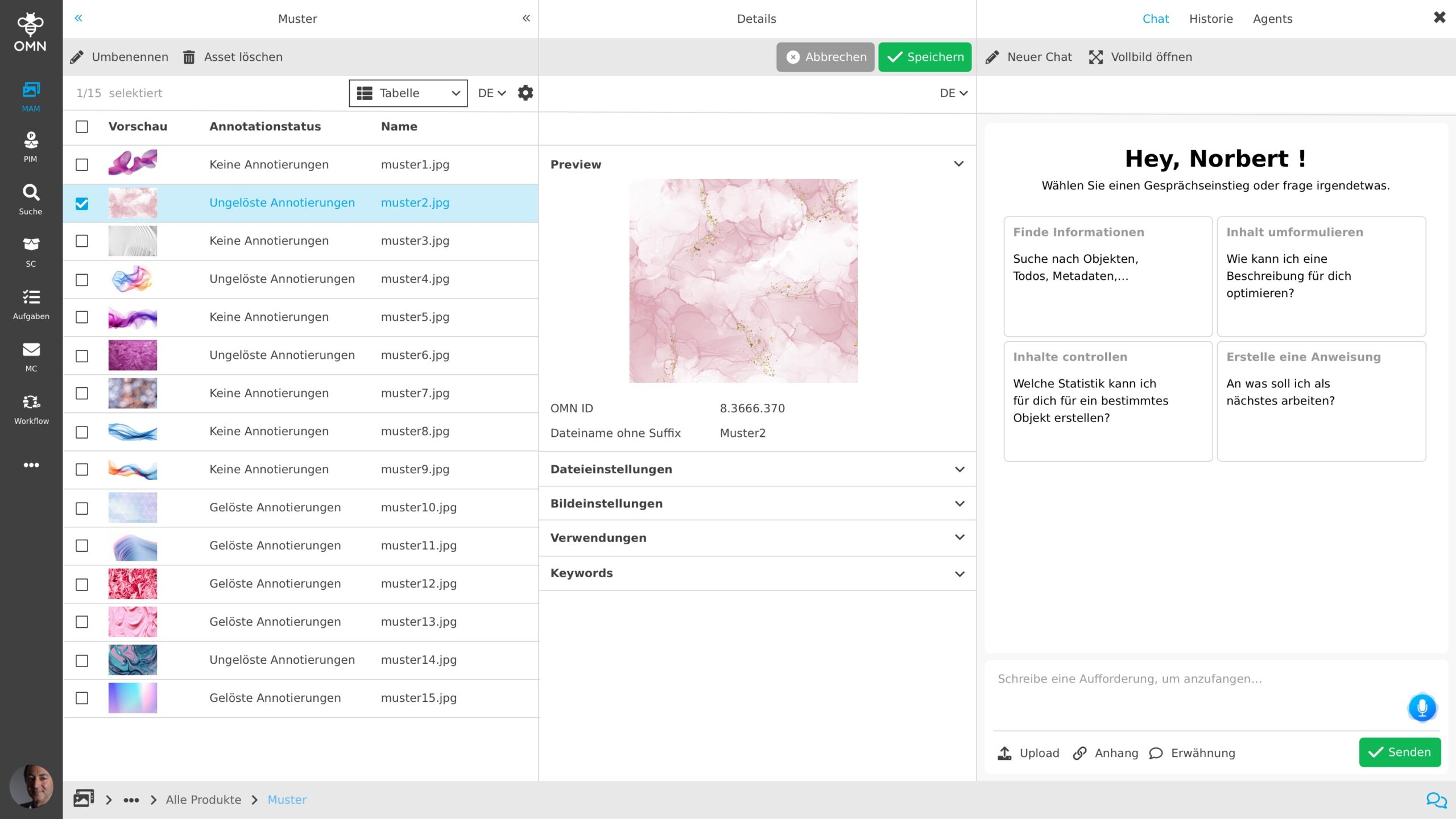 OMN AI Companion — Chat starten