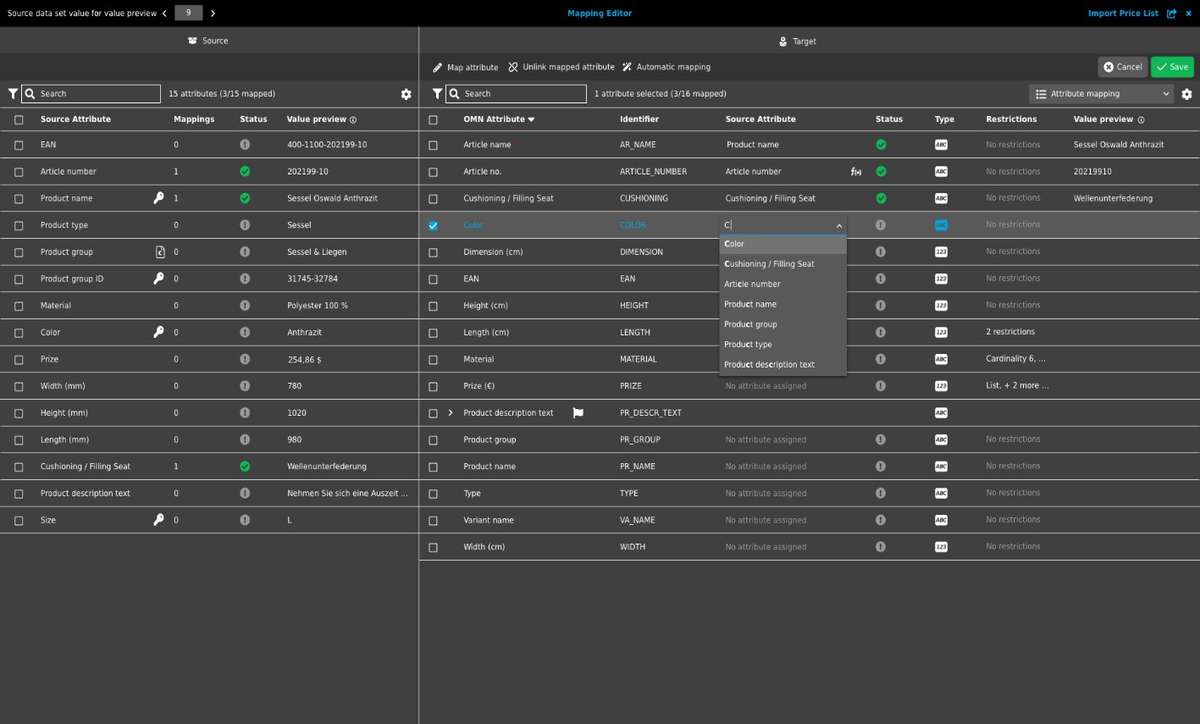 OMN 7 EAI Mapping Editor