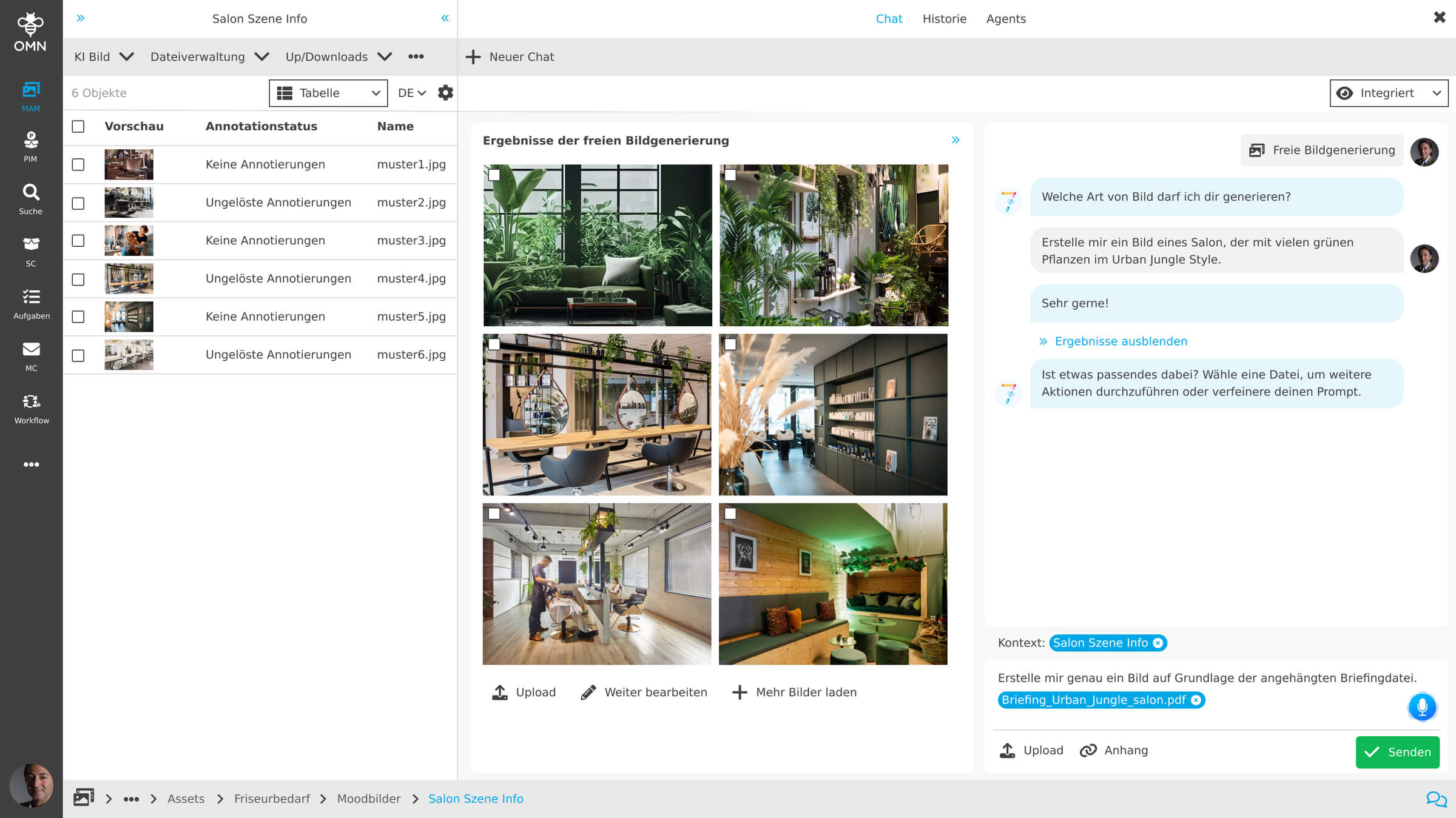 OMN AI Companion Freie Bildgenerierung