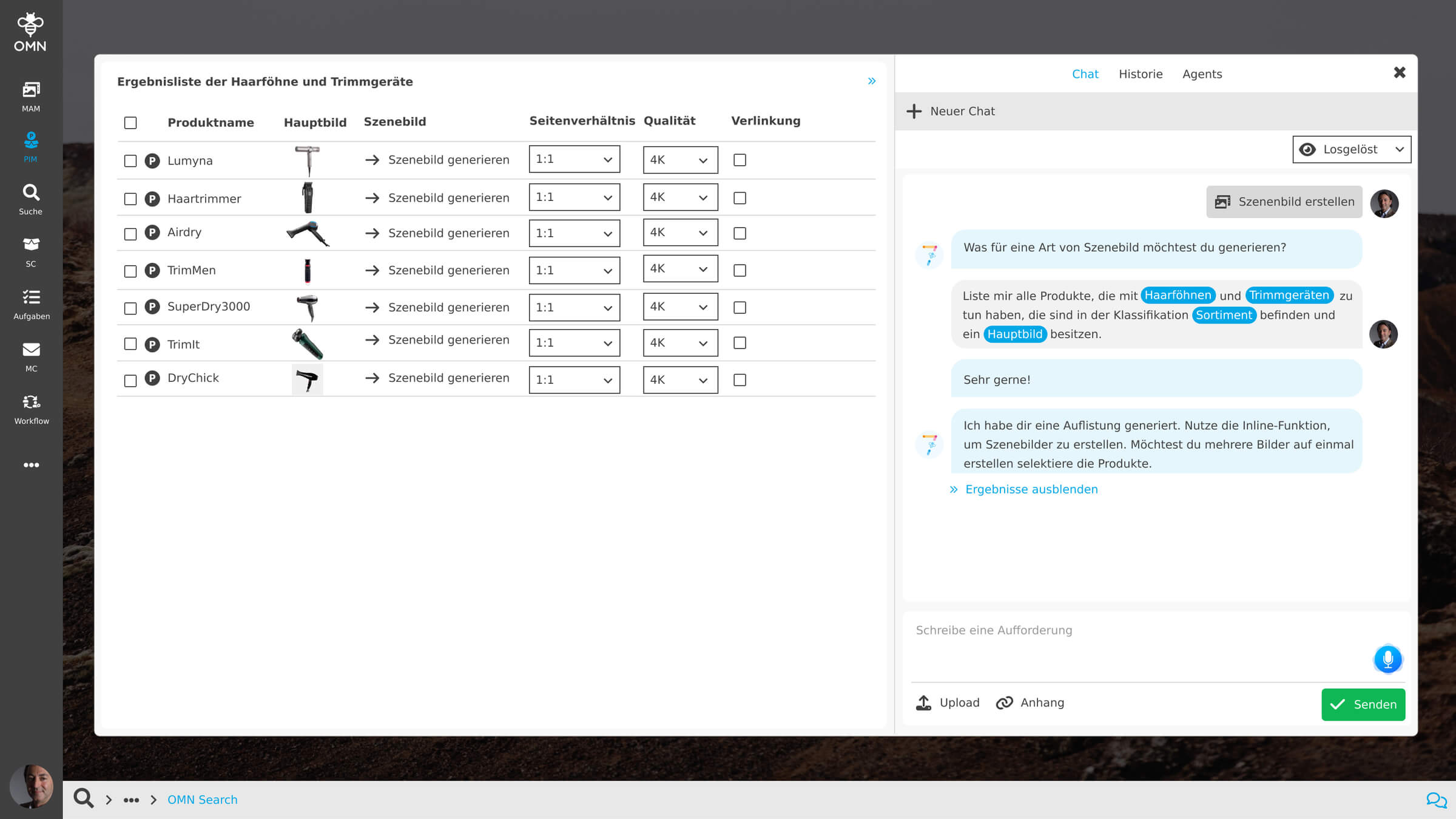 OMN AI Companion Szenebild-Generierung