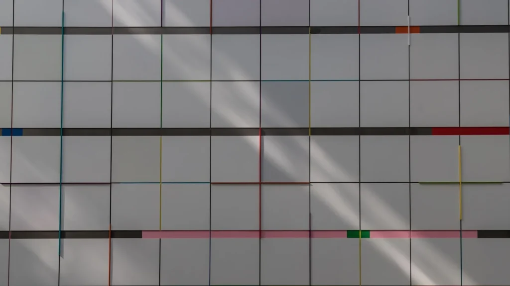 Digital Product Passport timeline: abstract grid with coloured time bars as a roadmap of staggered ESPR deadlines
