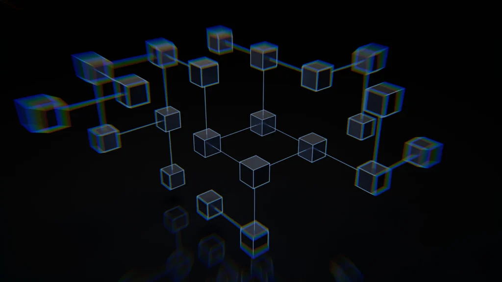 Abstract 3D data structure of connected blocks — visual for the MDM vs. PIM comparison