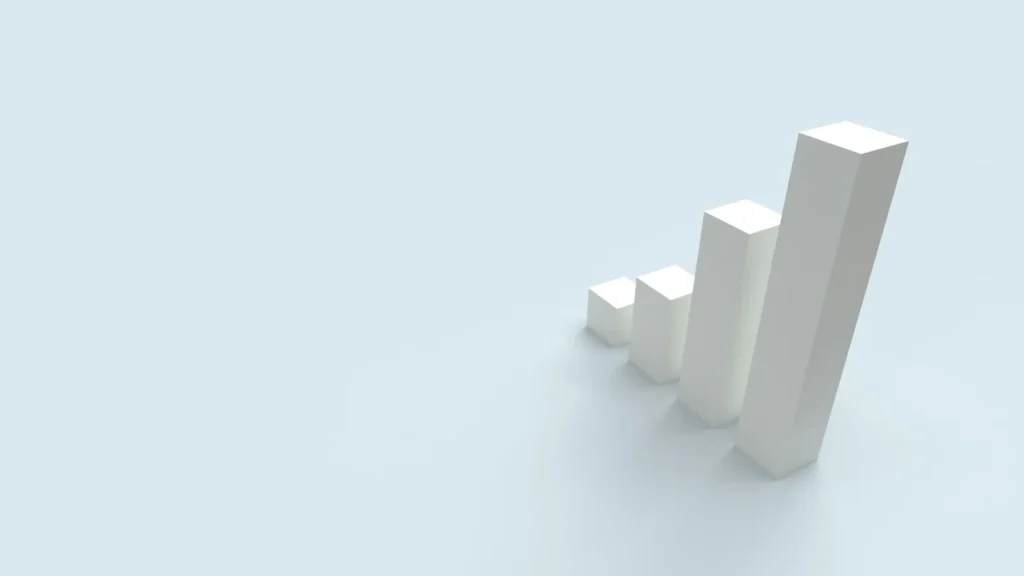 Abstract 3D bar chart symbolizing PIM system costs, licensing models and TCO