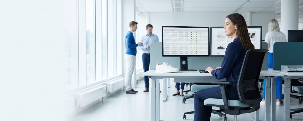 Spezialistin prüft Produktdaten auf Plausibilität