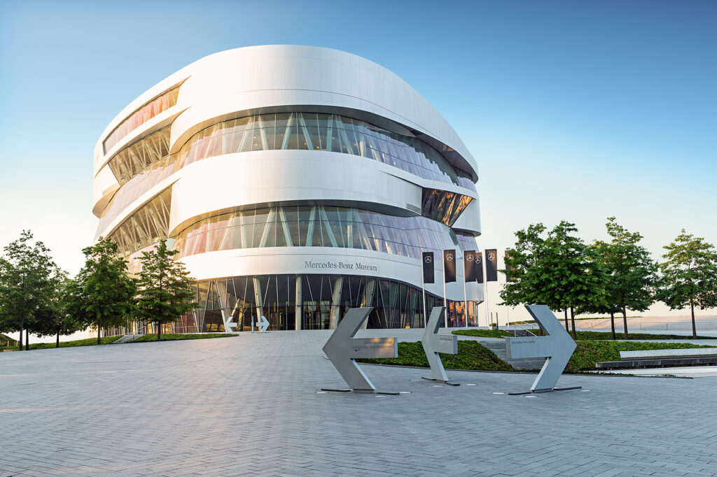 Exterior shot of the Mercedes-Benz Museum in Stuttgart