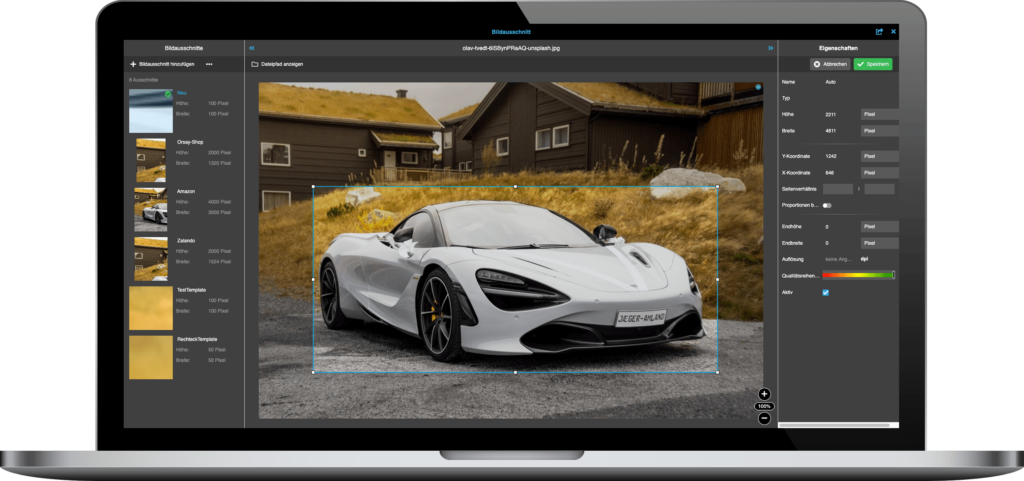 Screenshot vom Aperture-Tool in OMN DAM
