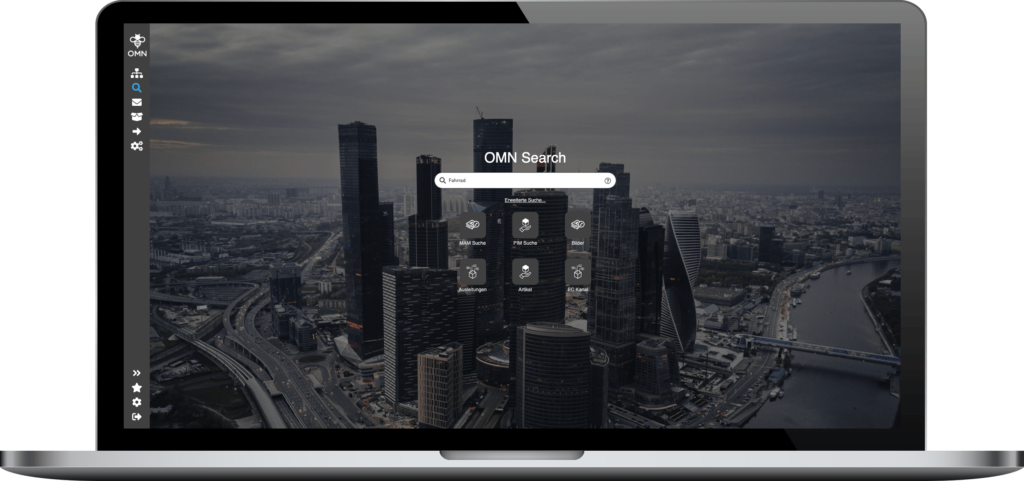Screenshot der Suche in OMN DAM