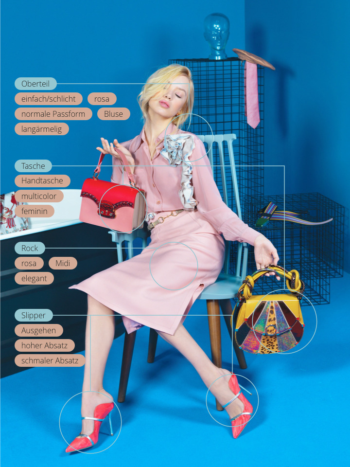 Frau in rosa Kleid