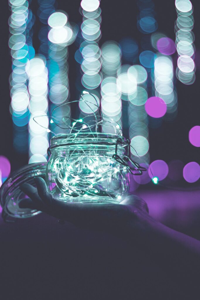 Einmachglas mit Lichterkette