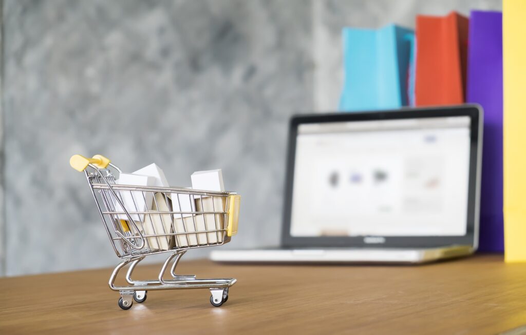 Miniatur-Einkaufswagen für Retail