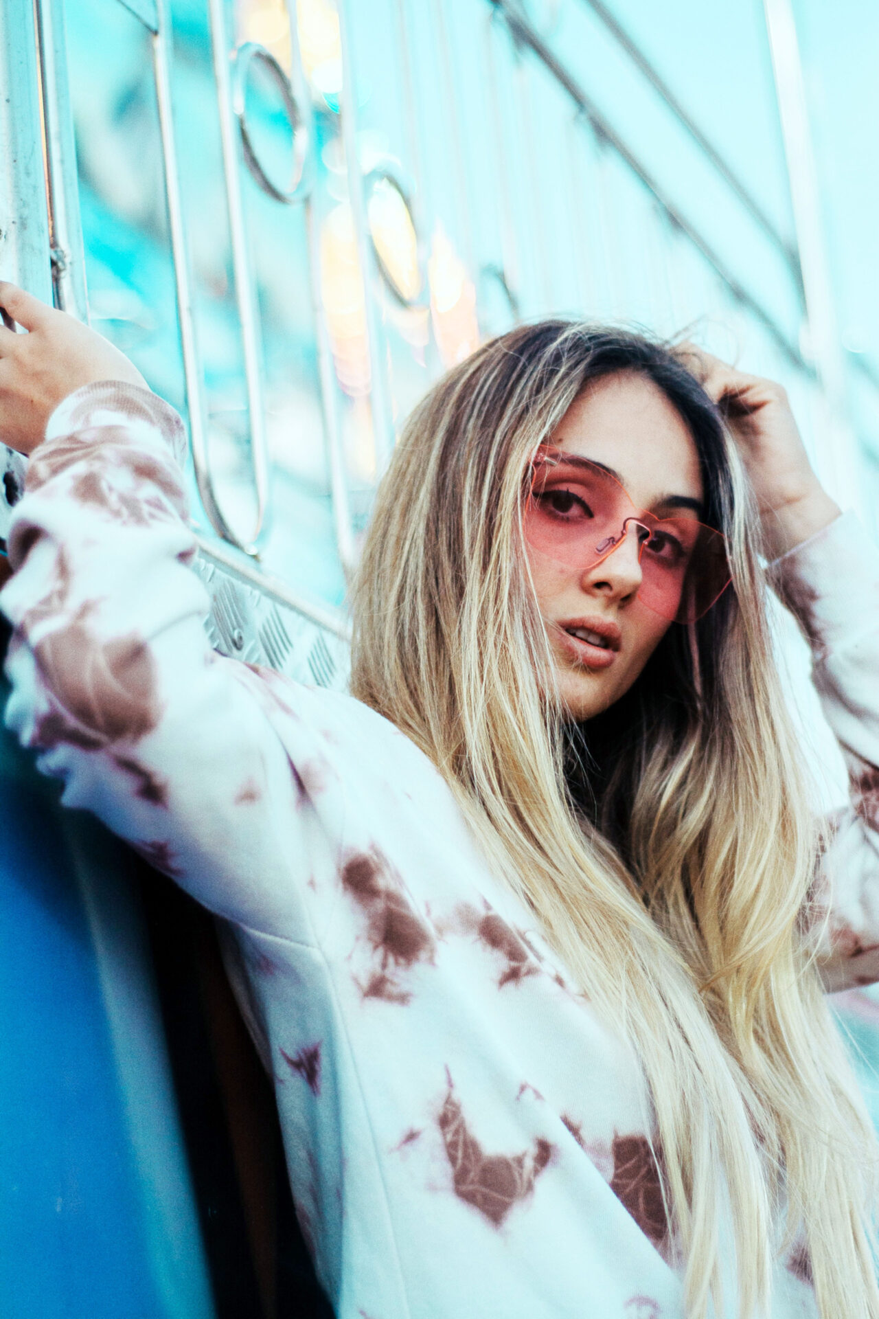 Woman wearing sunglasses for the Events section