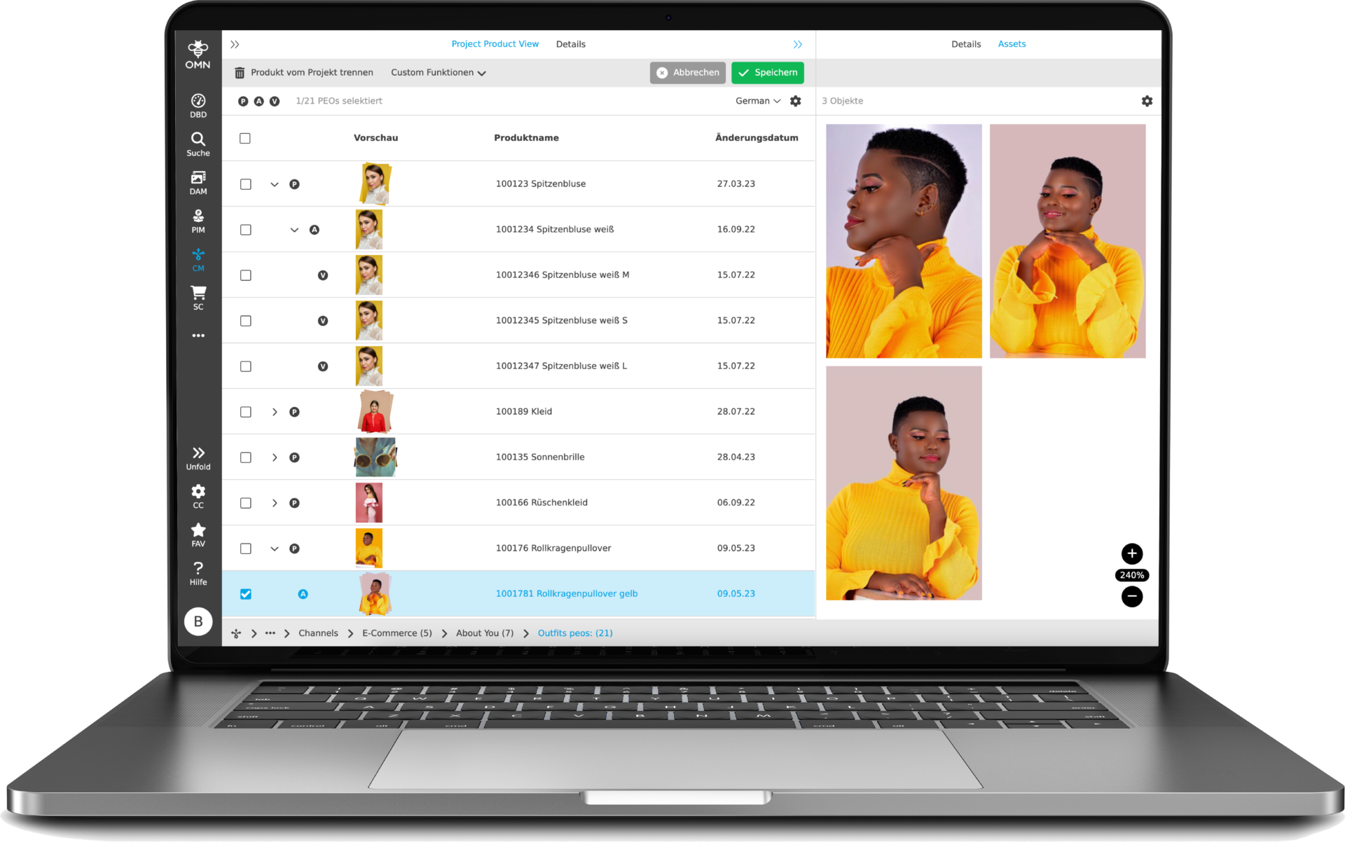 Laptop mit OMN Channel Management
