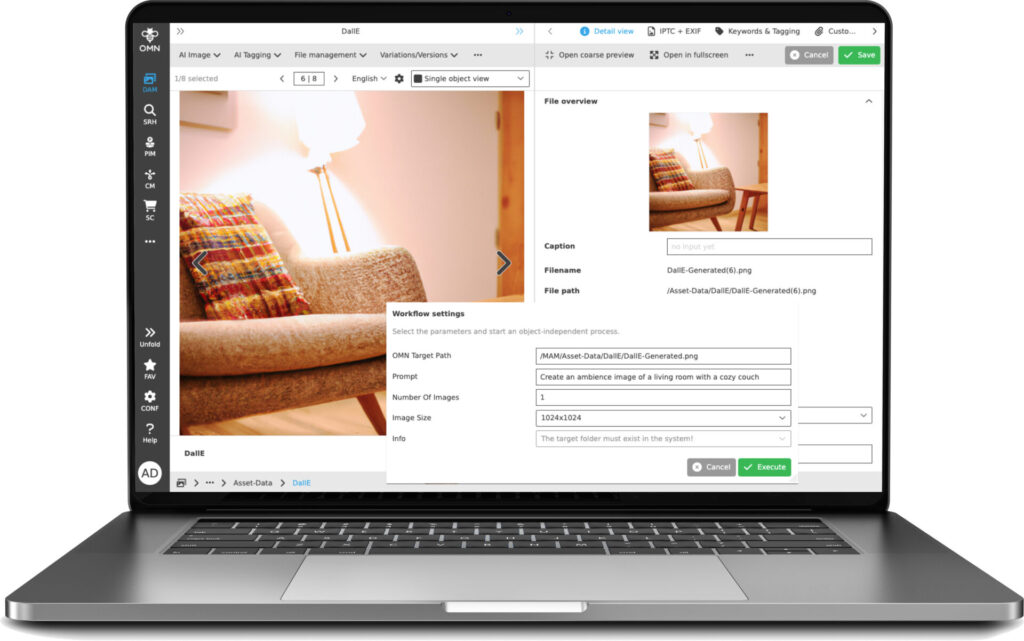 Screen apollon DAM AI Imagegeneration EN