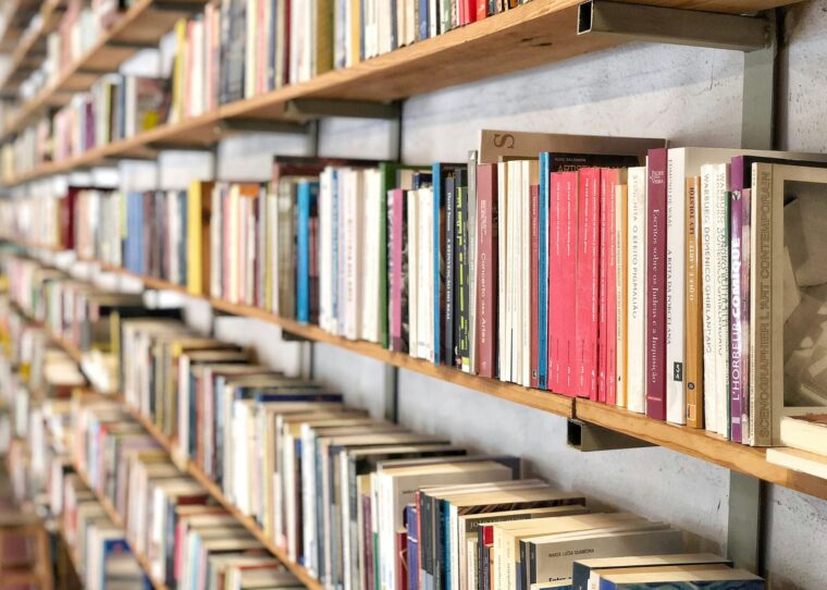 Bücherregal mit Büchern