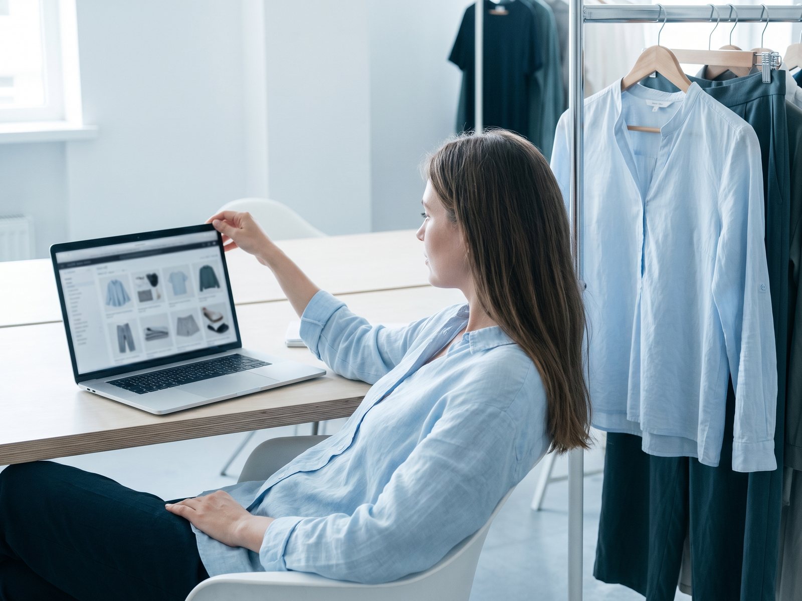 Ready-to-go workplace with an open product catalogue