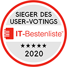 Siegel Sieger des User-Votings 2020 von IT-Bestenliste