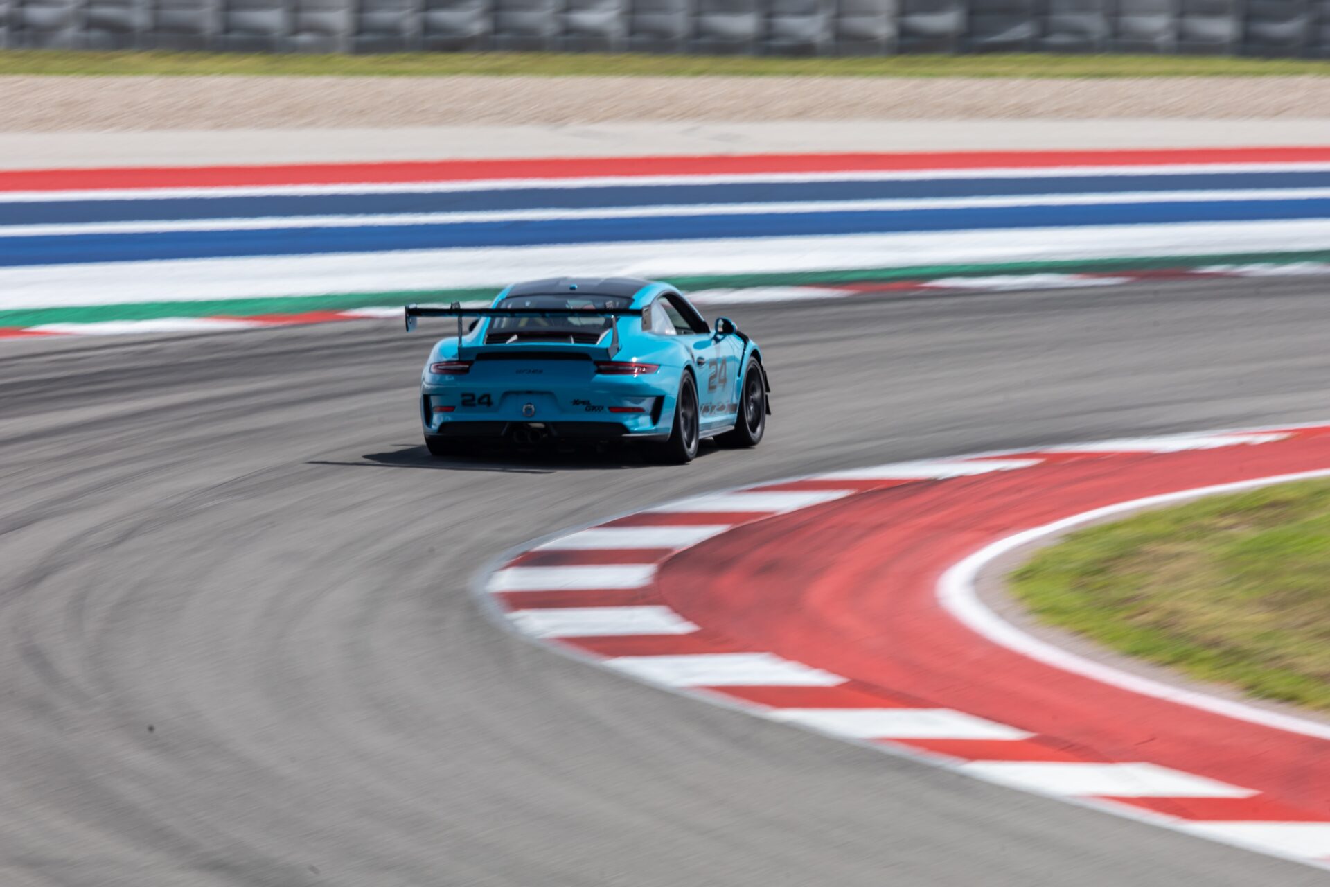 Race track with a car for the Automotive section