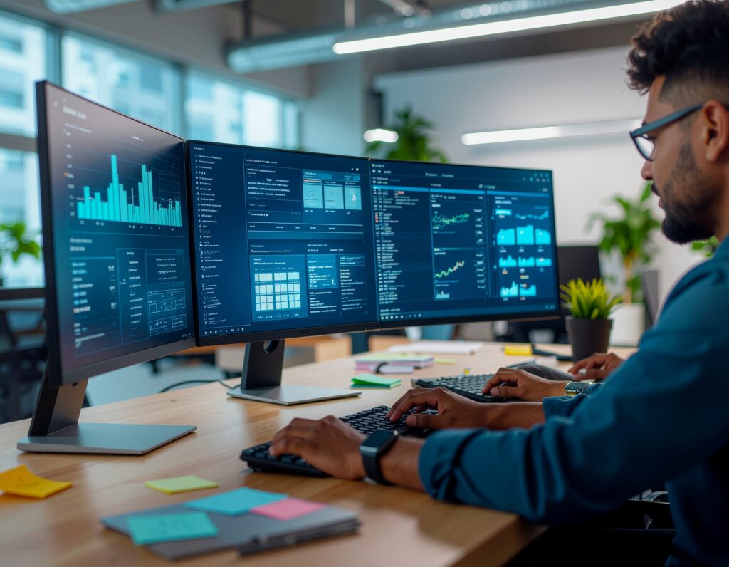 Firefly Authentische Business Szene in einem modernen Buero diverse Teammitglieder arbeiten k 773526