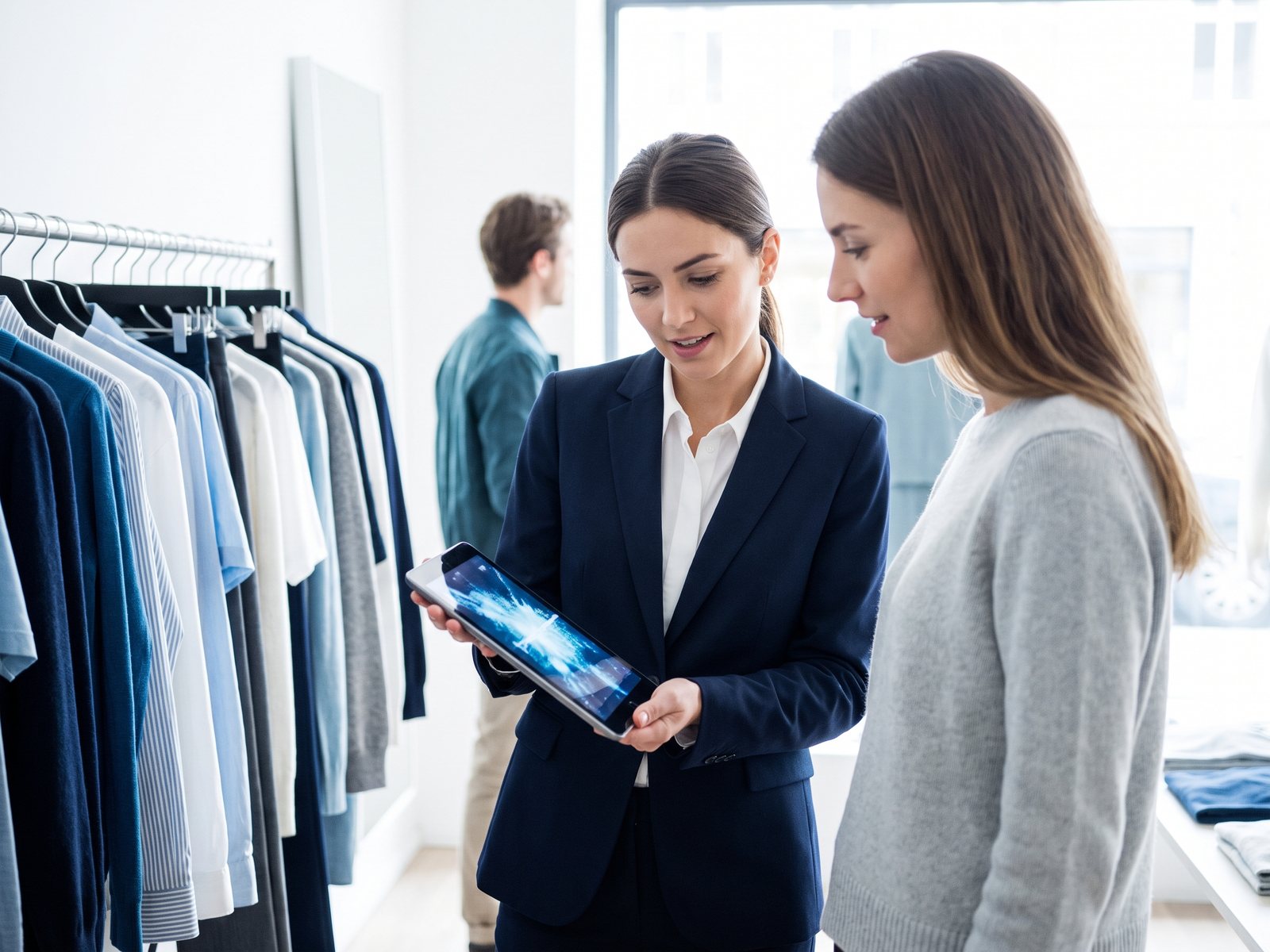 Sales associate giving a personal recommendation